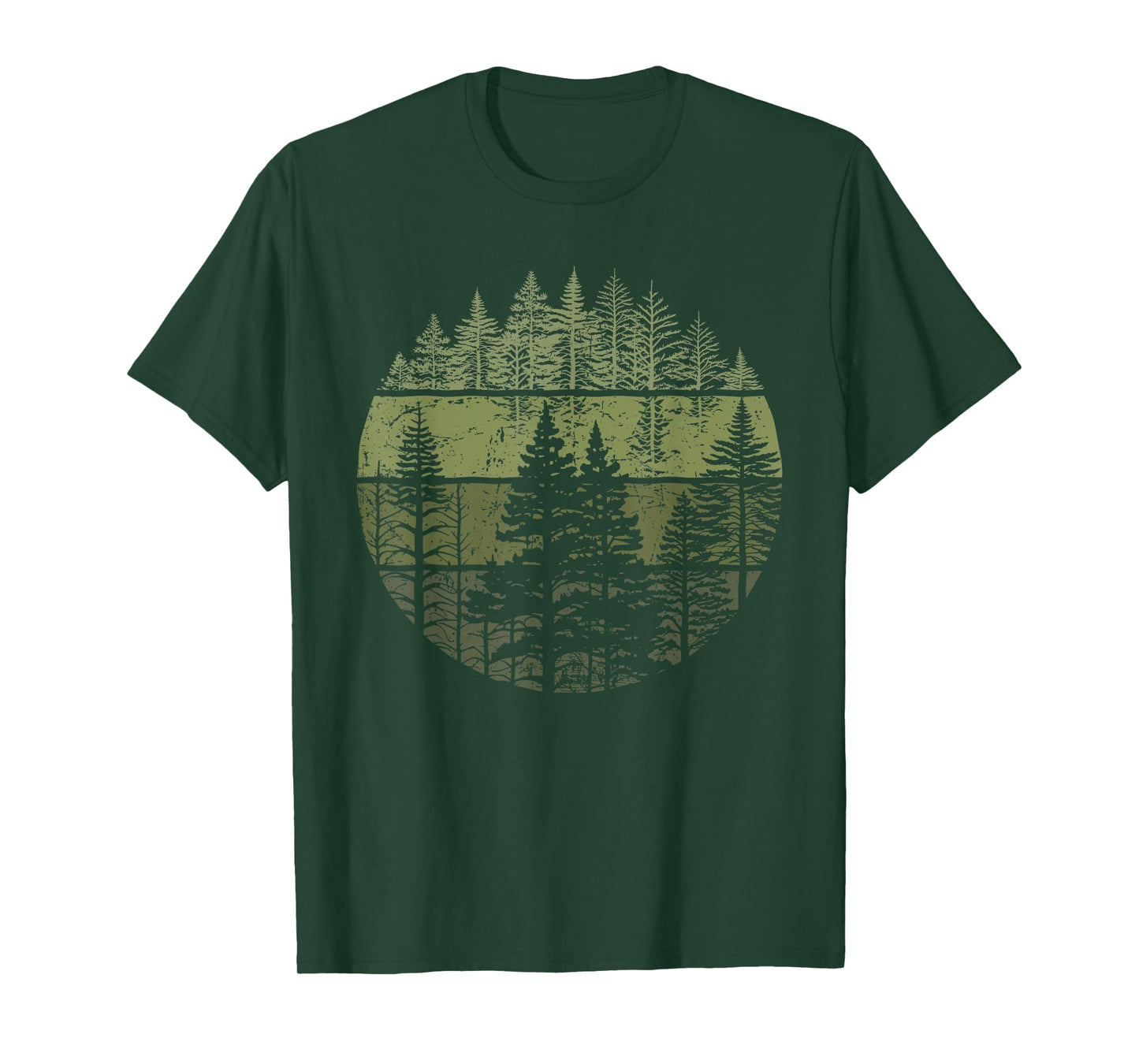 Retro Forest Trees Nature Outdoors Women Men Vintage Graphic T-Shirt