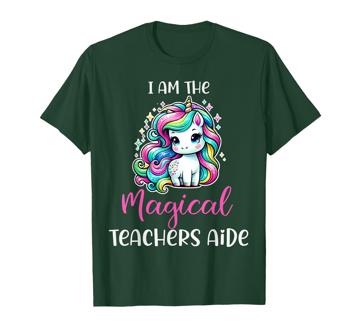 Funny Unicorn I Am The Magical Teachers Aide T-Shirt for Men Women