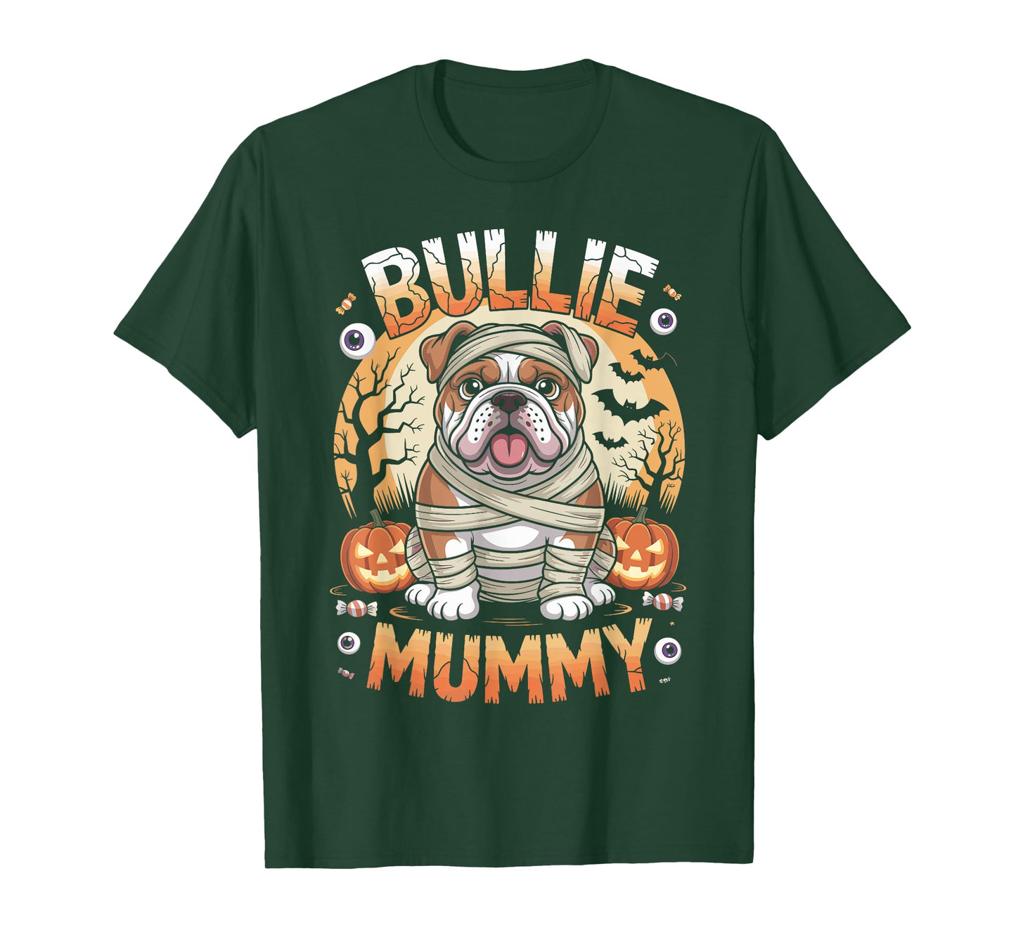 Bullie Mummy Halloween Costume Dog Owner English Bulldog T-Shirt