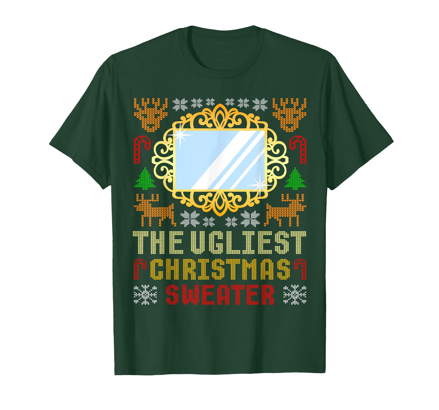 The Ugliest Ugly Christmas Sweater With Mirror Funny Xmas T-Shirt