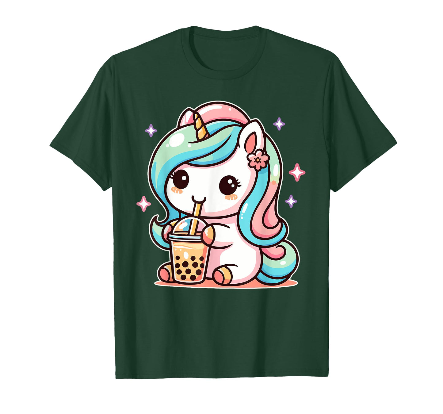 Milk Tea Unicorn Kawaii Unicorn Drinks Boba Tea Bubble Tea T-Shirt