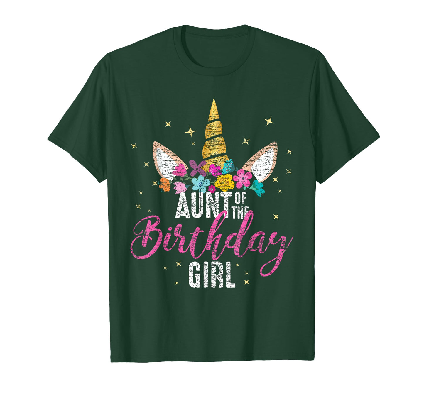 Aunt Of The Birthday Girl Aunt Gift Unicorn Birthday T-Shirt