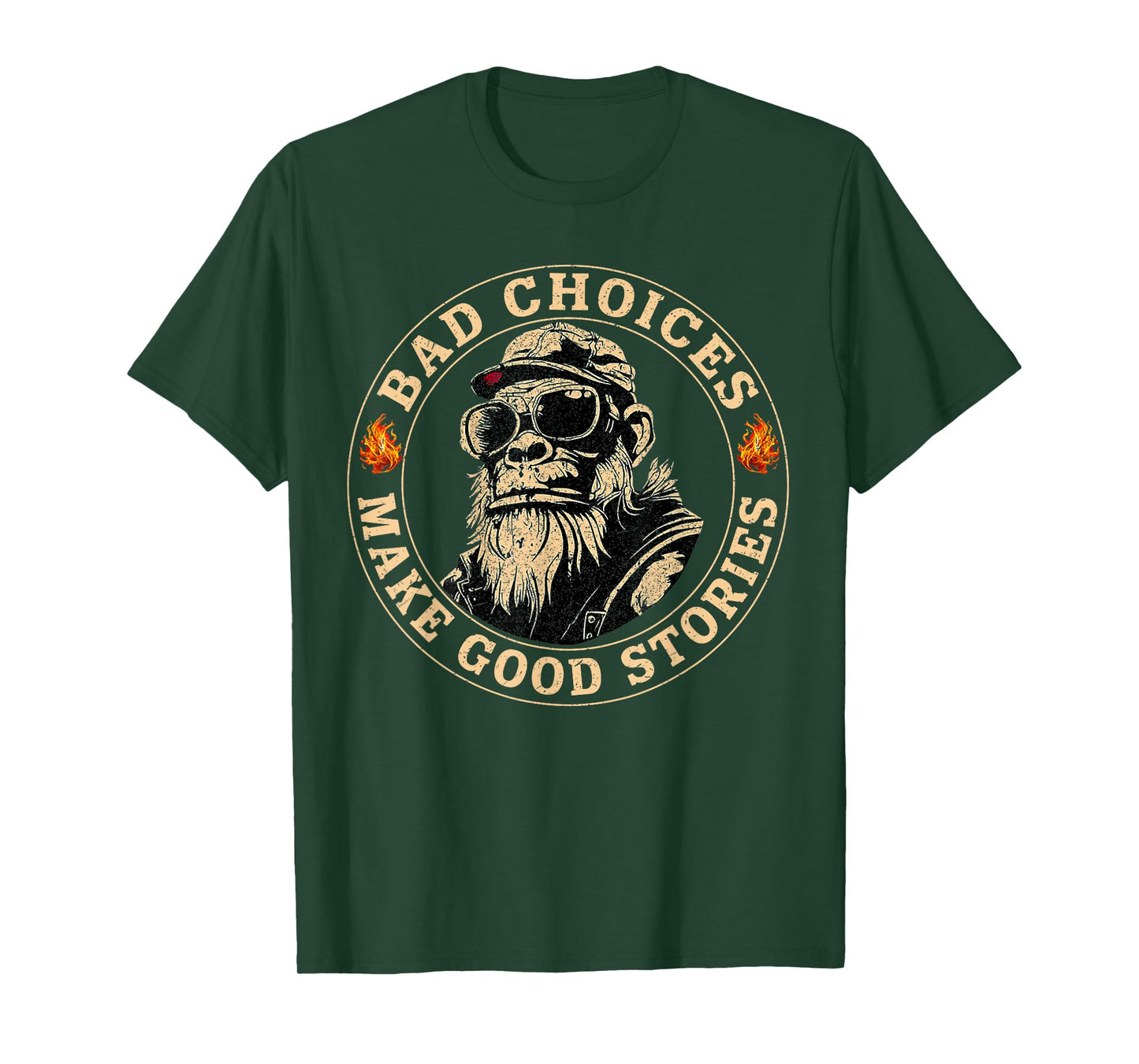 Funny Monkey Bad Choices Make Good Stories T-Shirt