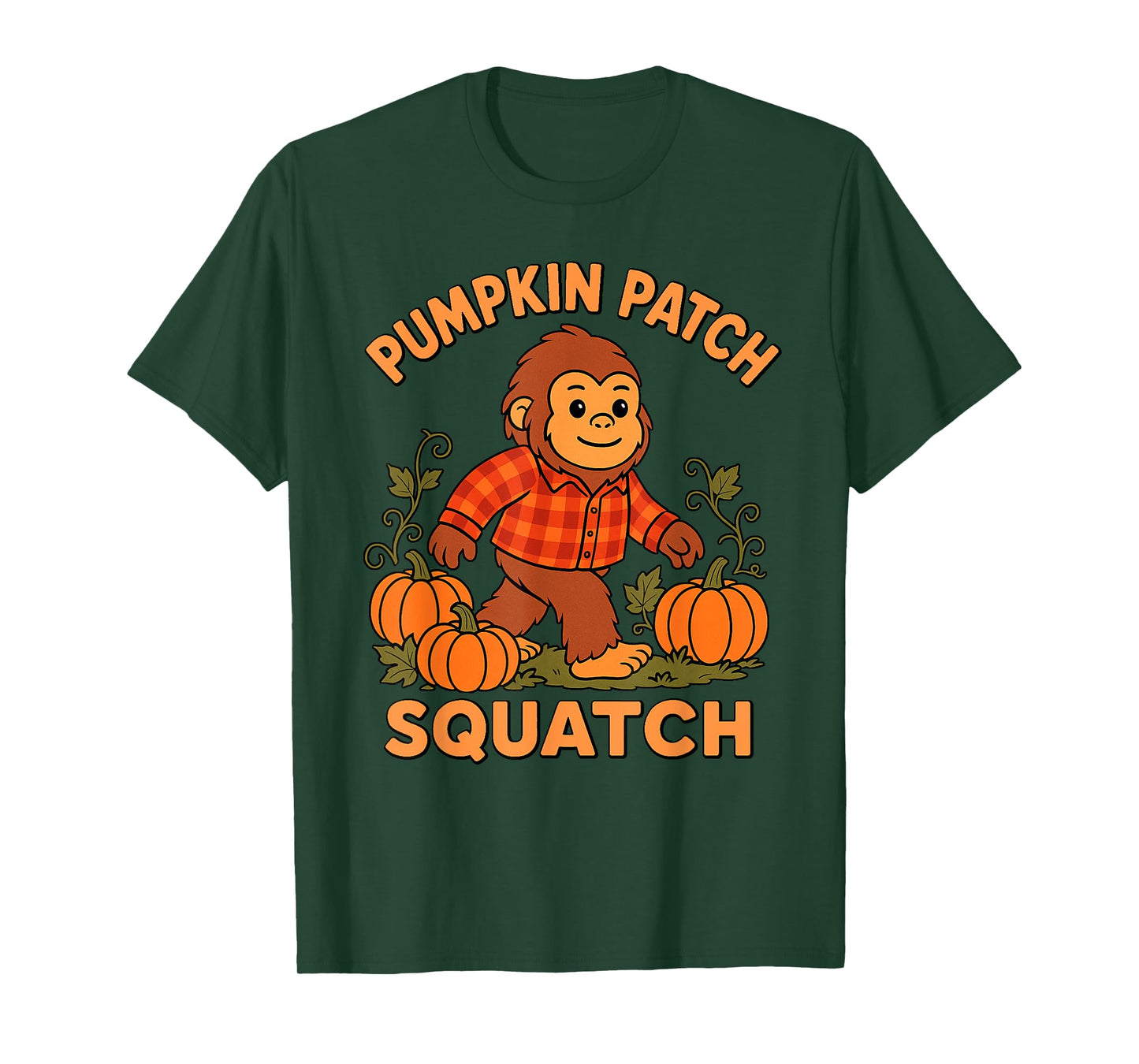 Pumpkin Patch Squatch Bigfoot Halloween Fall Kids Sasquatch T-Shirt