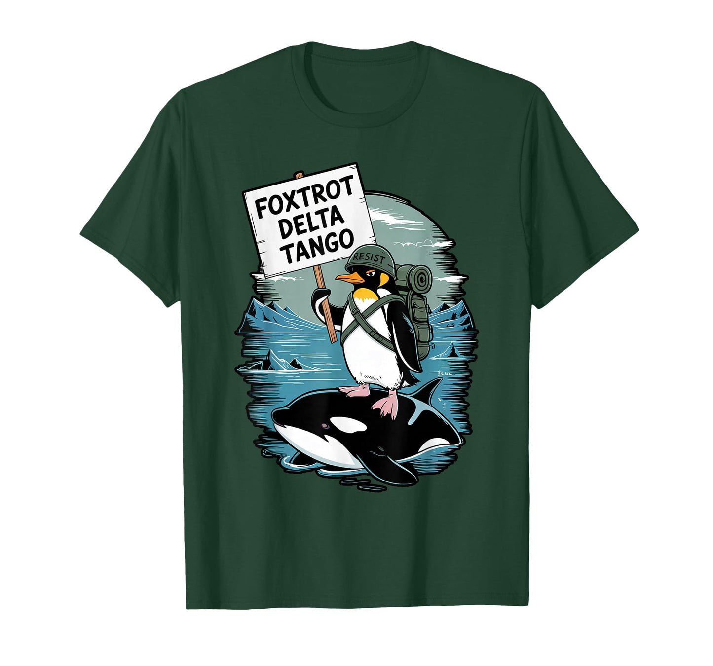 Foxtrot Delta Tango Penguin Dolphin Funny Anti Tariff T-Shirt
