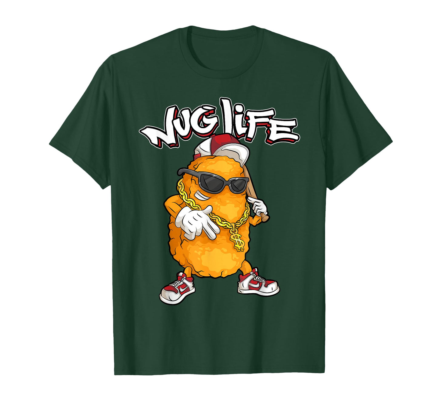 Cool Gangster Chix Fingers Fans Boys Girls Designs Funny Nug Life Gift | Cute Chicken Nuggets Lover Unisex-Adults and Kids T-Shirt