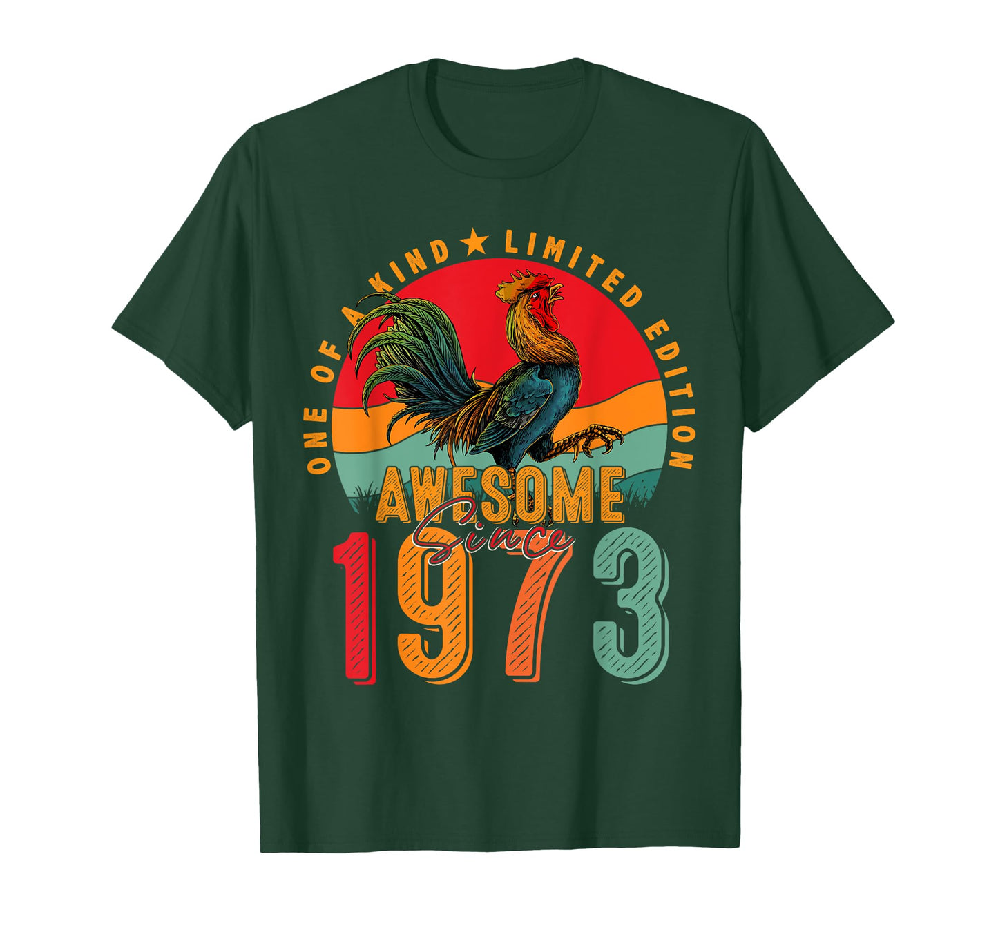 52nd Birthday Chicken Awesome Since 1973 Farmer 52 Years Old T-Shirt