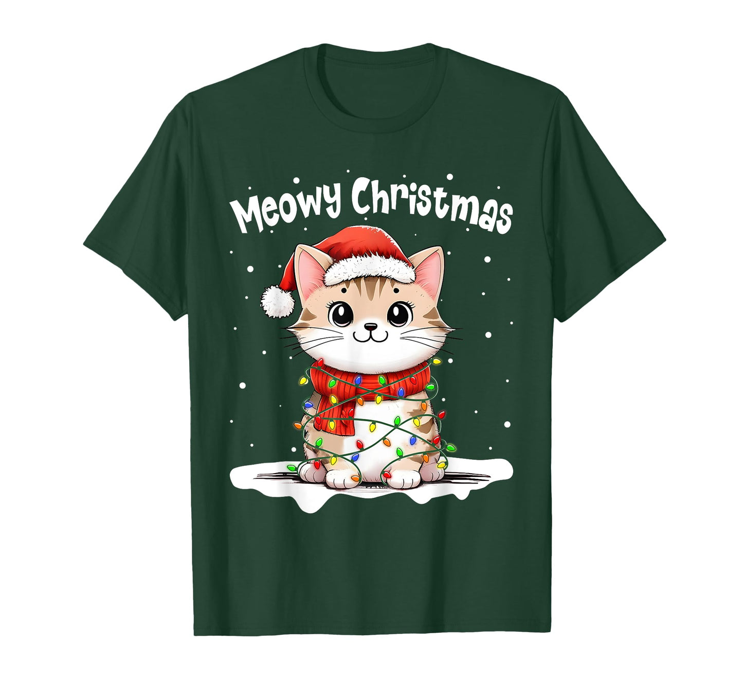 Meowy Catmas Cat Christmas Cute Kitten Cat Santa Xmas Family T-Shirt for Men Women Kids