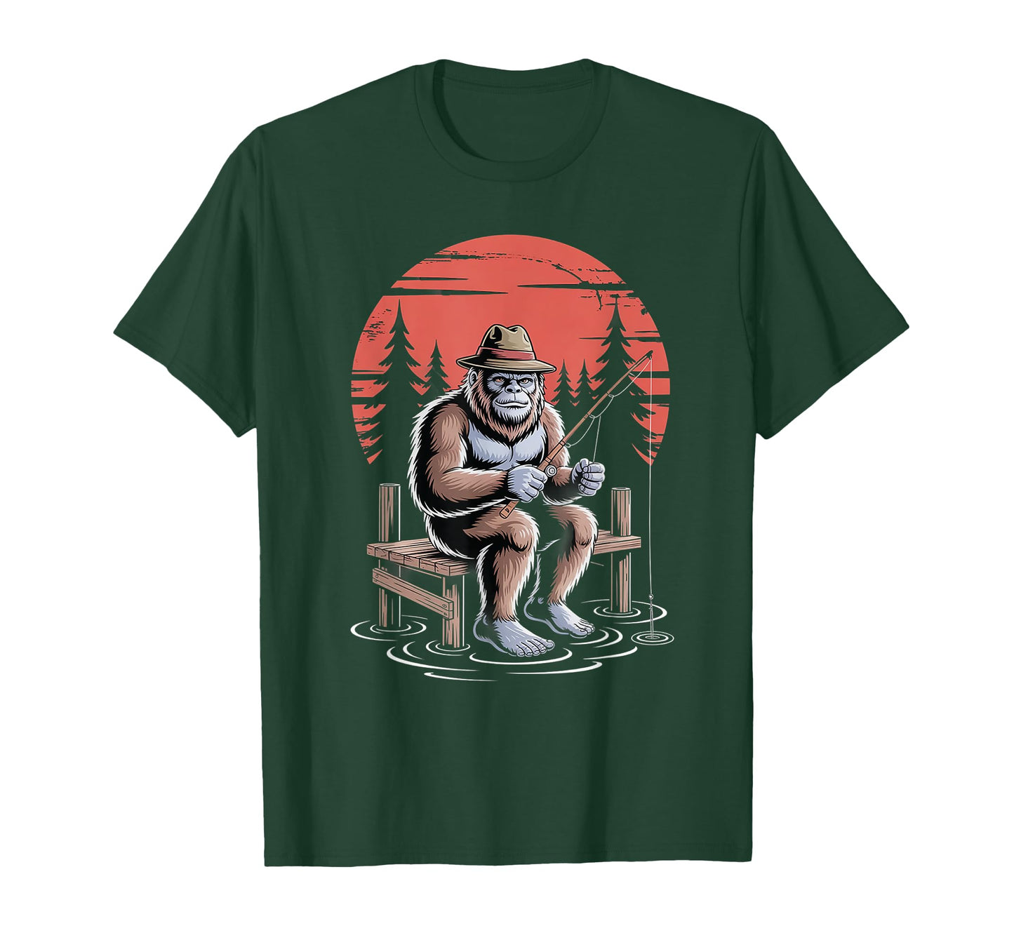 Big foot fishing Cool Fishing Fisherman Bigfoot Sasquatch T-Shirt