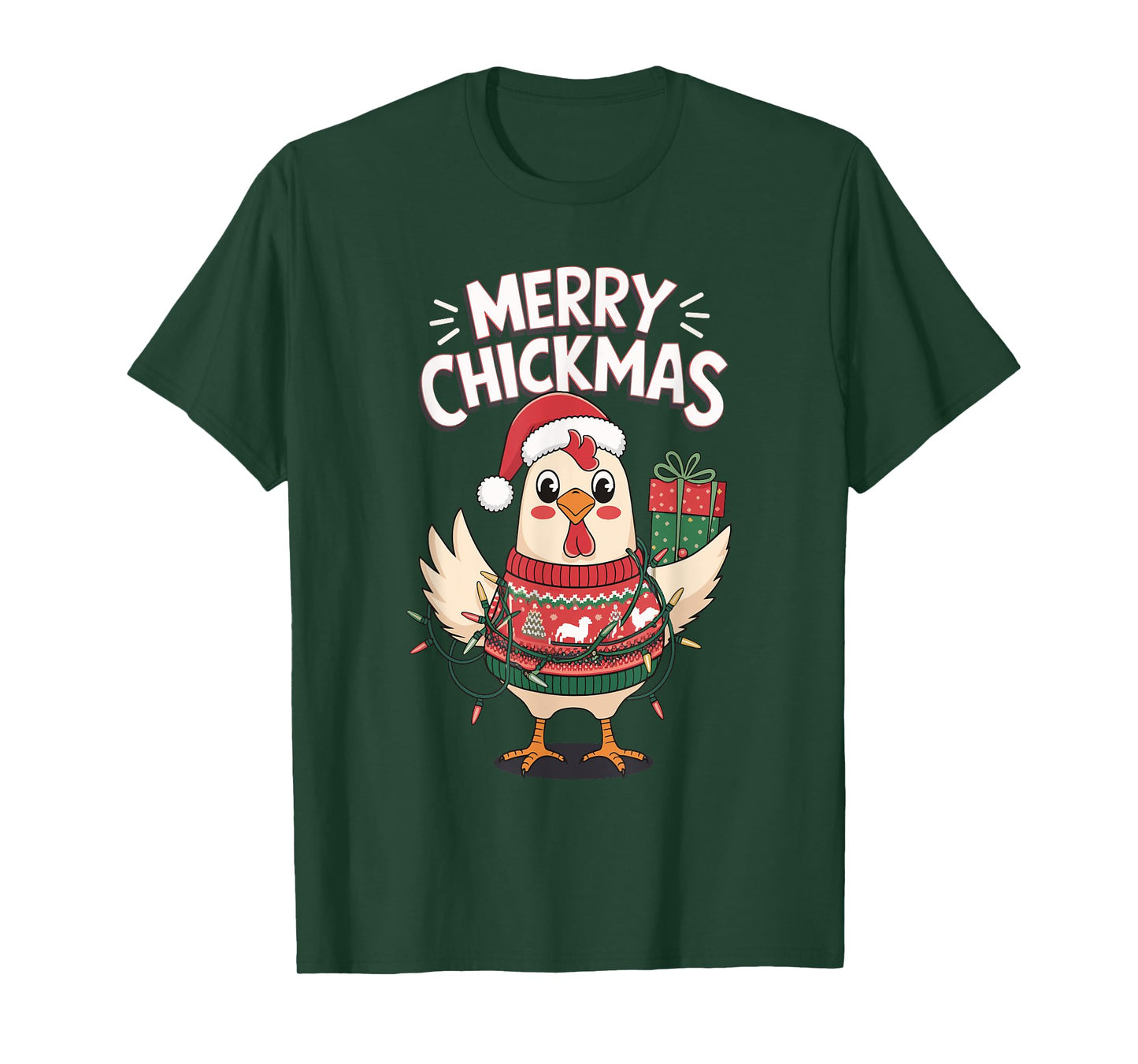 Merry Chickmas Christmas Chicken T-Shirt