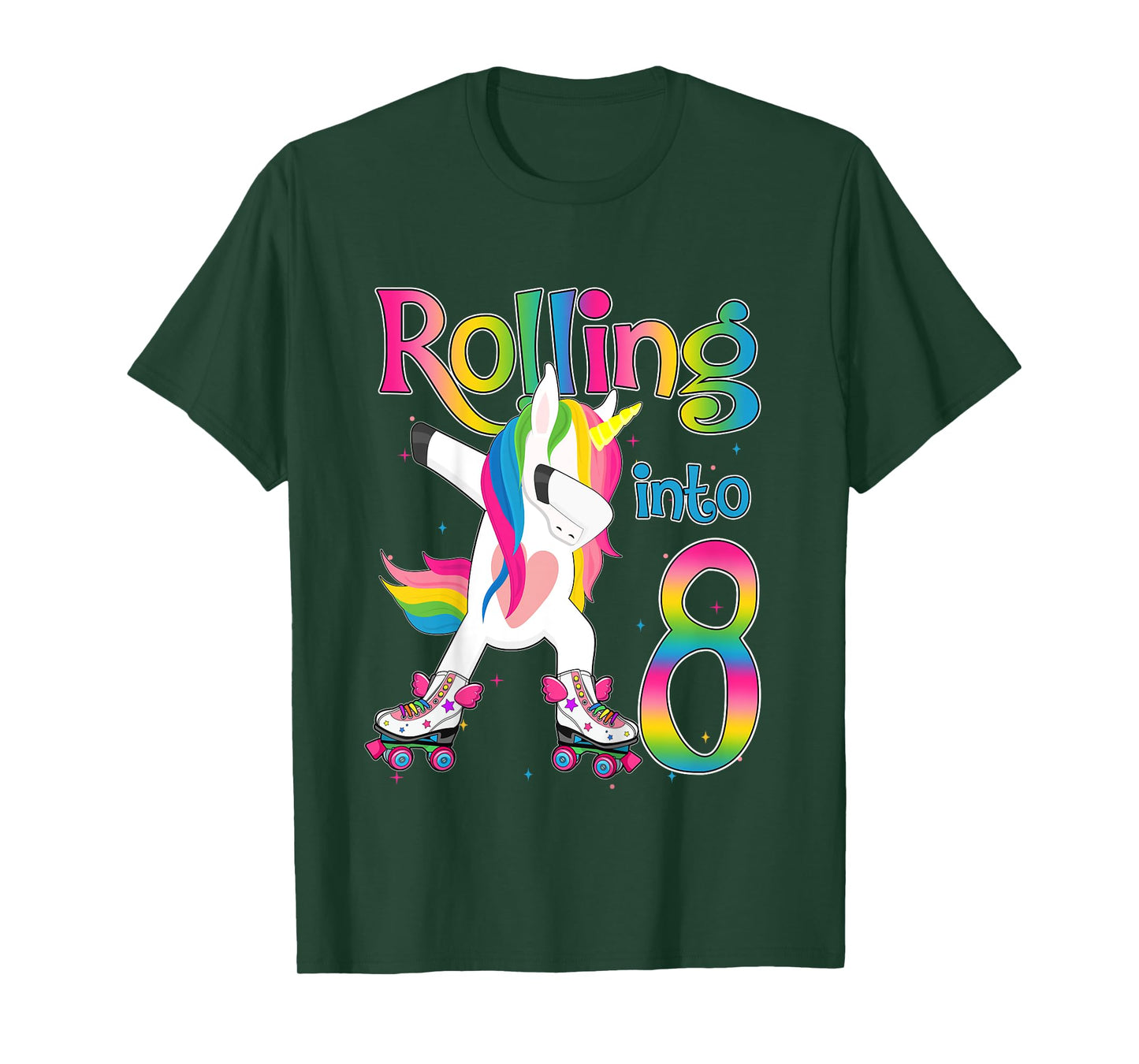 Rolling Into 8 years Let's Roll I'm Turning 8 Roller Skate T-Shirt