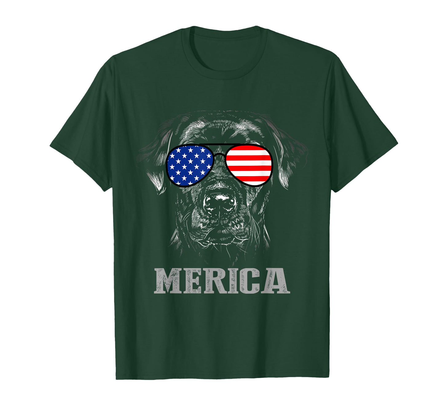 Labrador Retriever Patriotic Dog Merica 4th of July USA Flag T-Shirt
