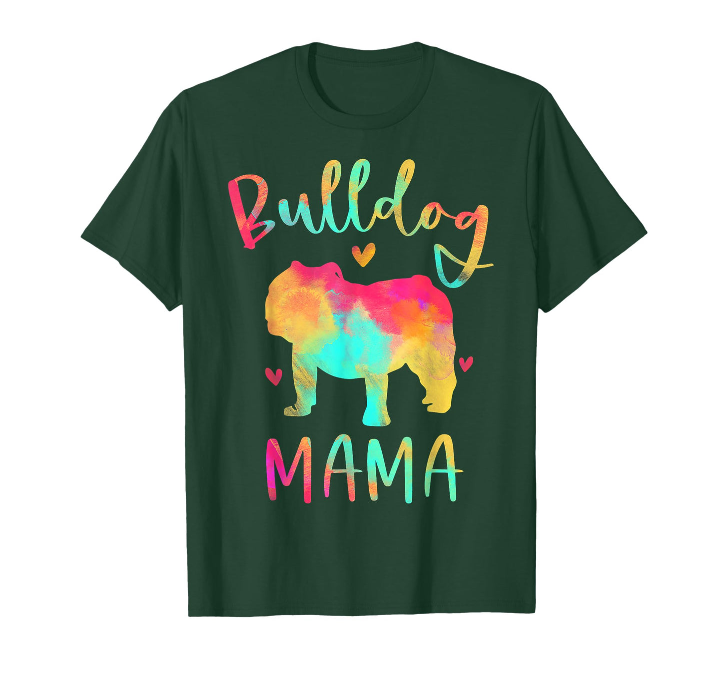 Bulldog Mama Colorful English Bulldog Gifts Dog Mom T-Shirt