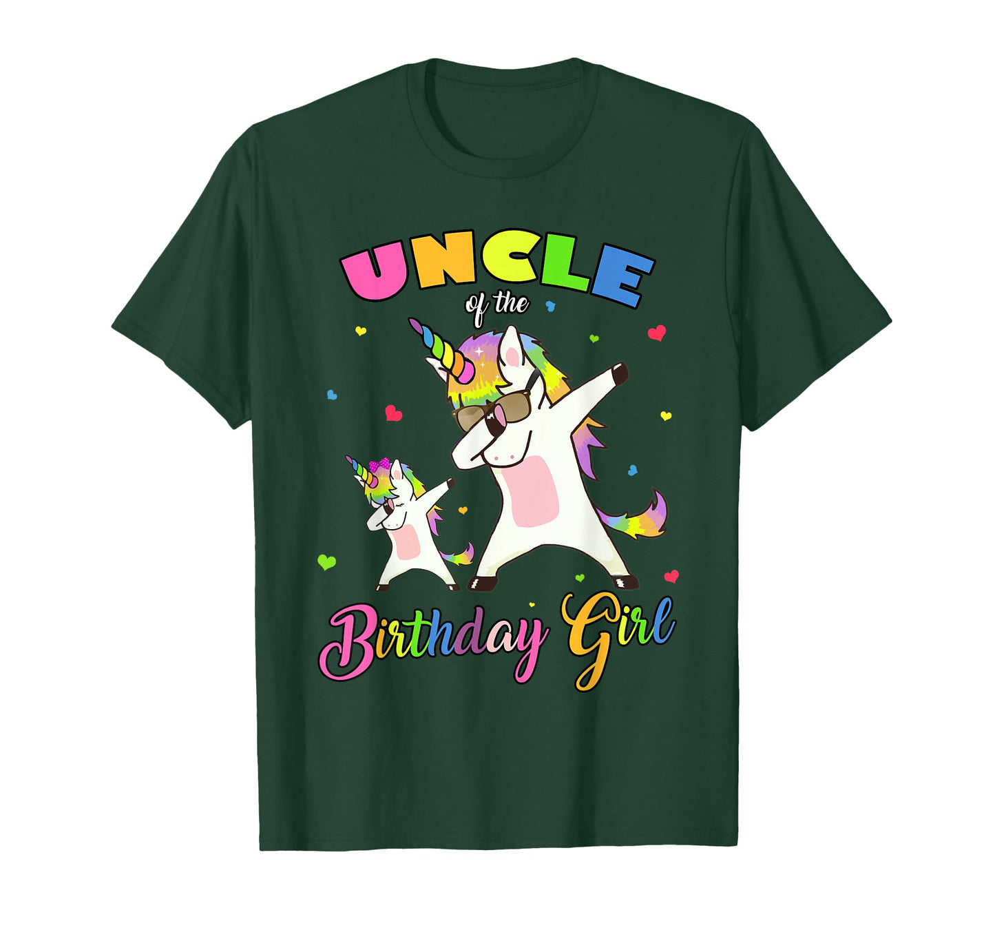 Uncle of the Birthday Girl Dabbing Unicorn Birthday Princess T-Shirt