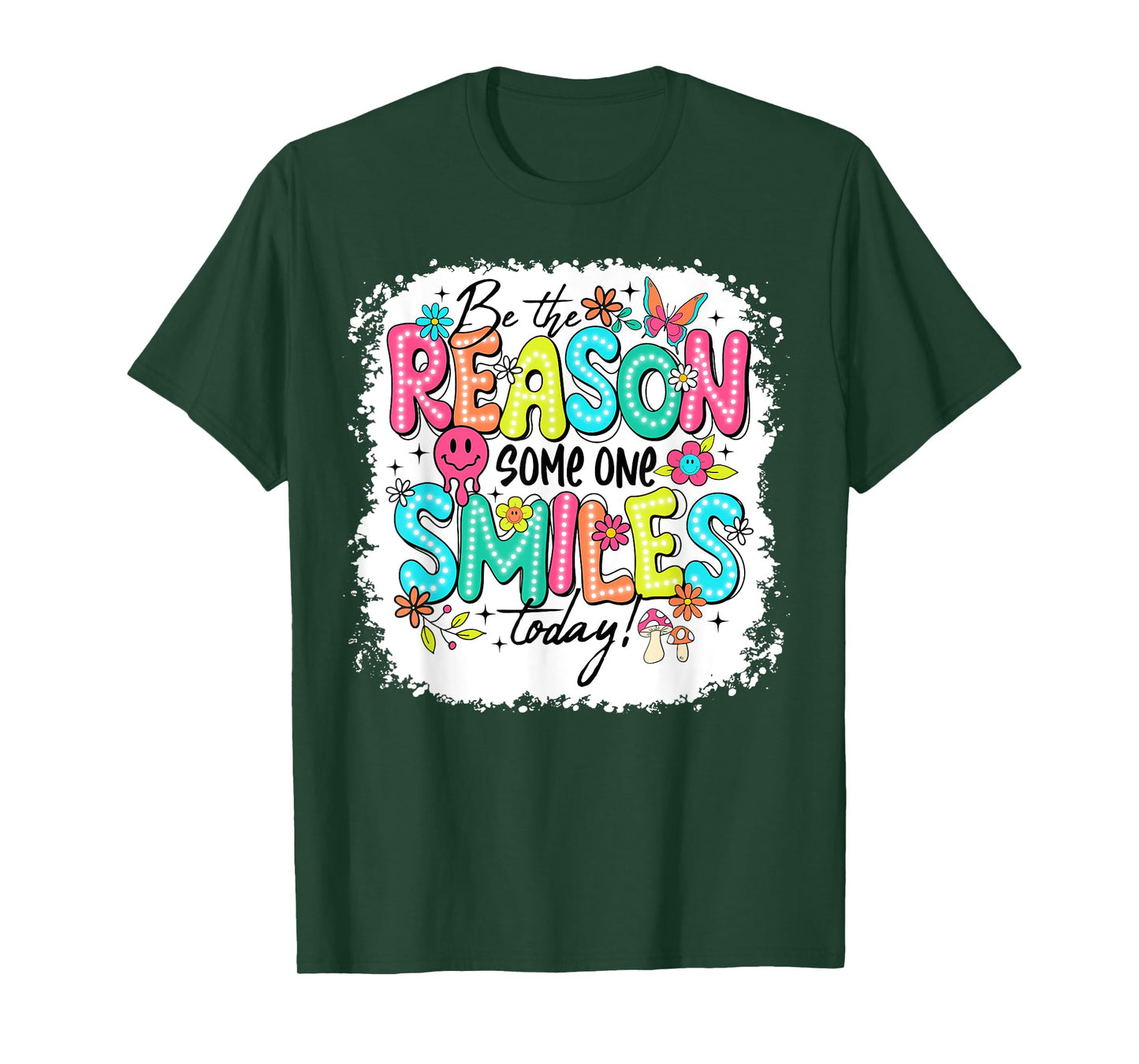 Be The Reason Someone Smiles Today Groovy Funny Saying Quote T-Shirt