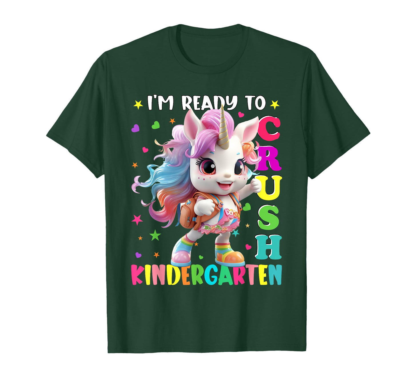 Im Ready To Crush Kindergarten Unicorn Back To School Girls T-Shirt