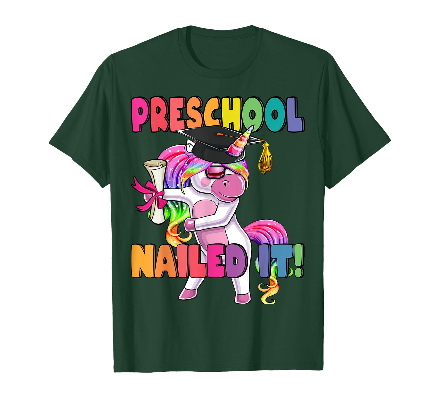 Preschool Nailed It Flossing Unicorn Graduation Shirt Gift T-Shirt