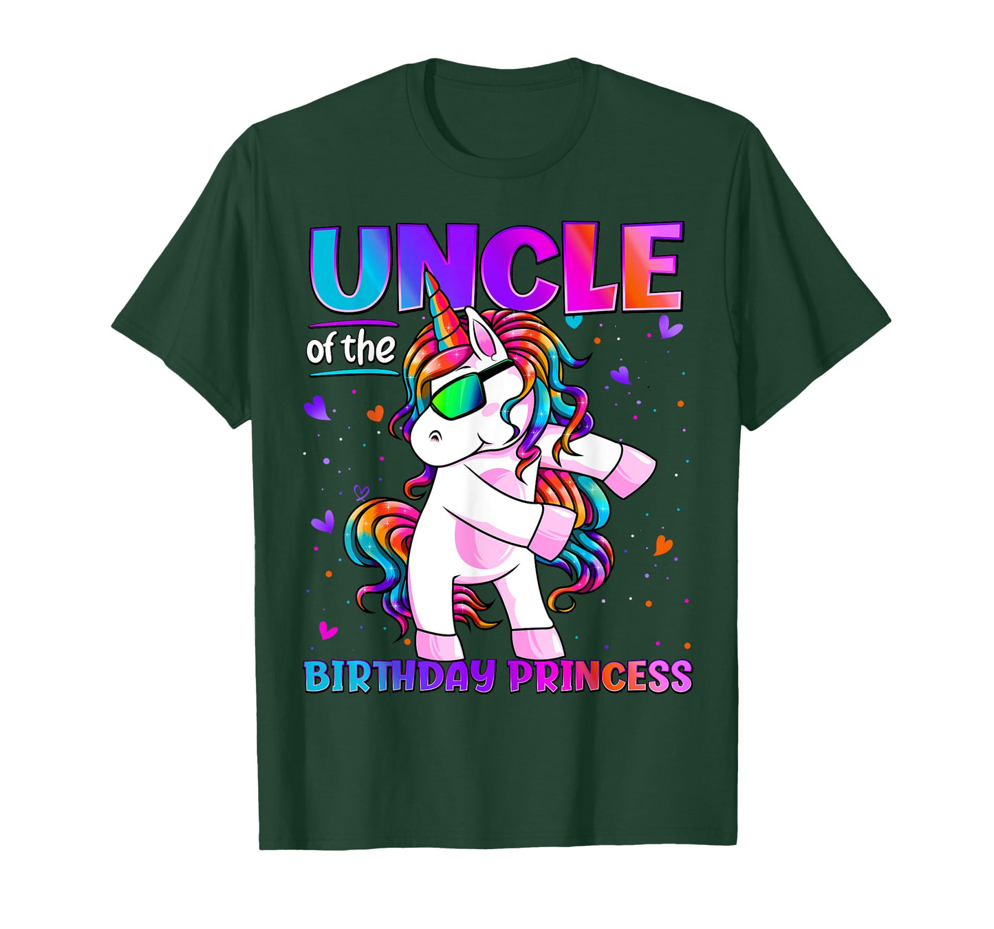 Uncle of the Birthday Princess Flossing Unicorn Uncle Mens T-Shirt