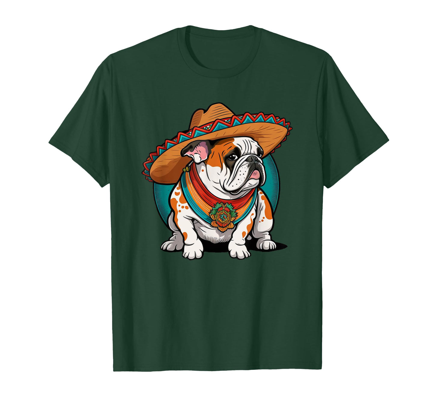 Hispanic Pride English bulldog with Sombrero Heritage T-Shirt