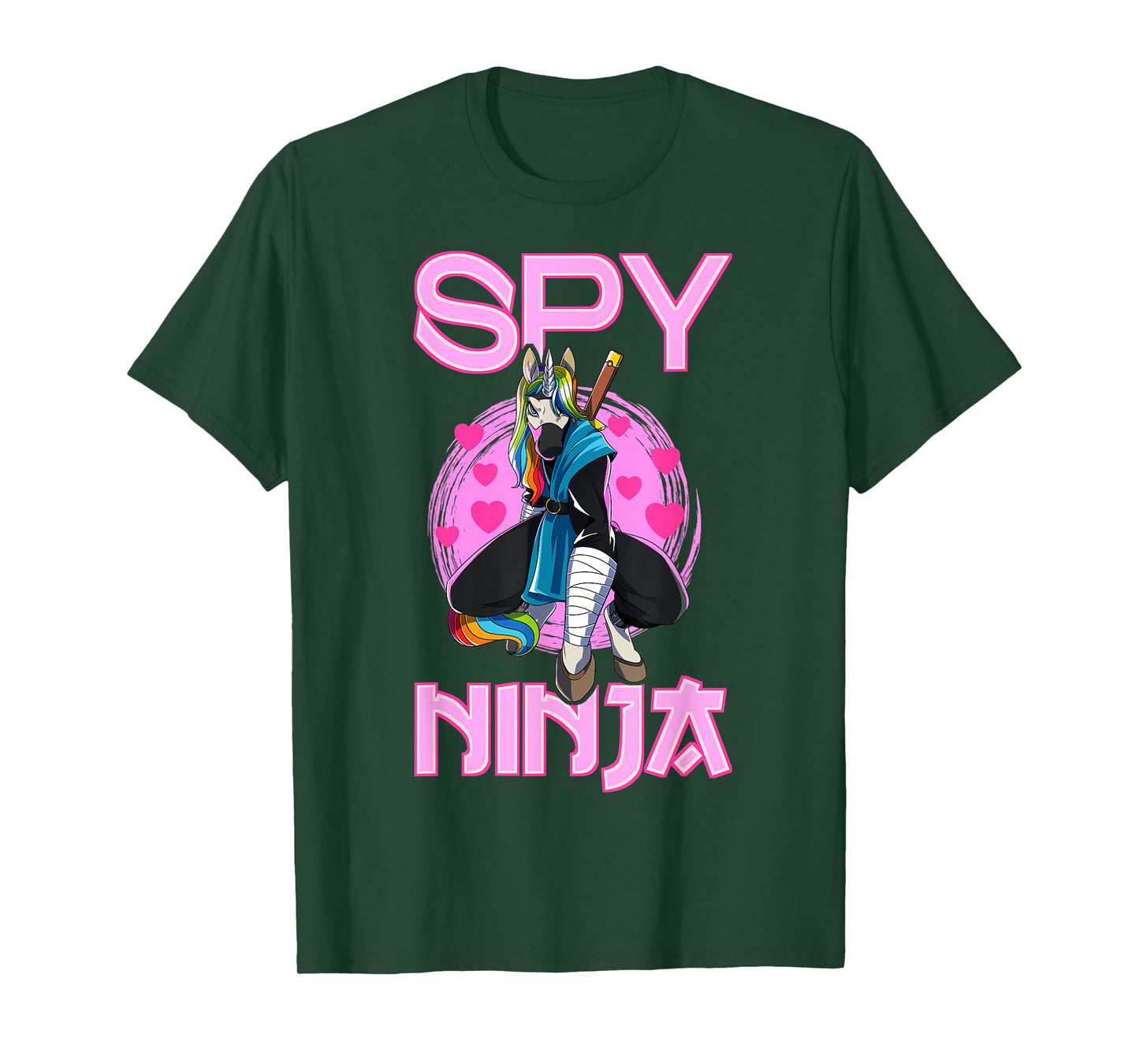 Spy Ninja Unicorn Gamer Rainbow Spione Samurai T-Shirt