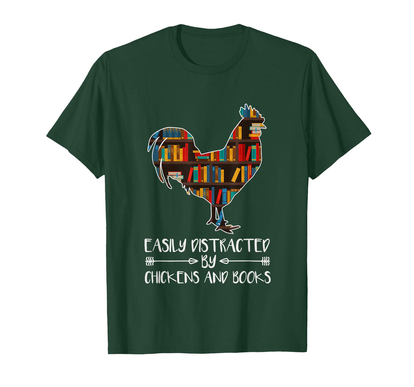 Chicken Book Lover - Easily Distracted By Chickens And Books T-Shirt
