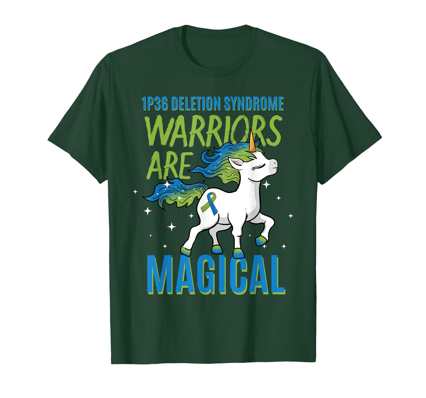 1P36 Deletion Syndrome Awareness Ribbon Unicorn Warrior T-Shirt