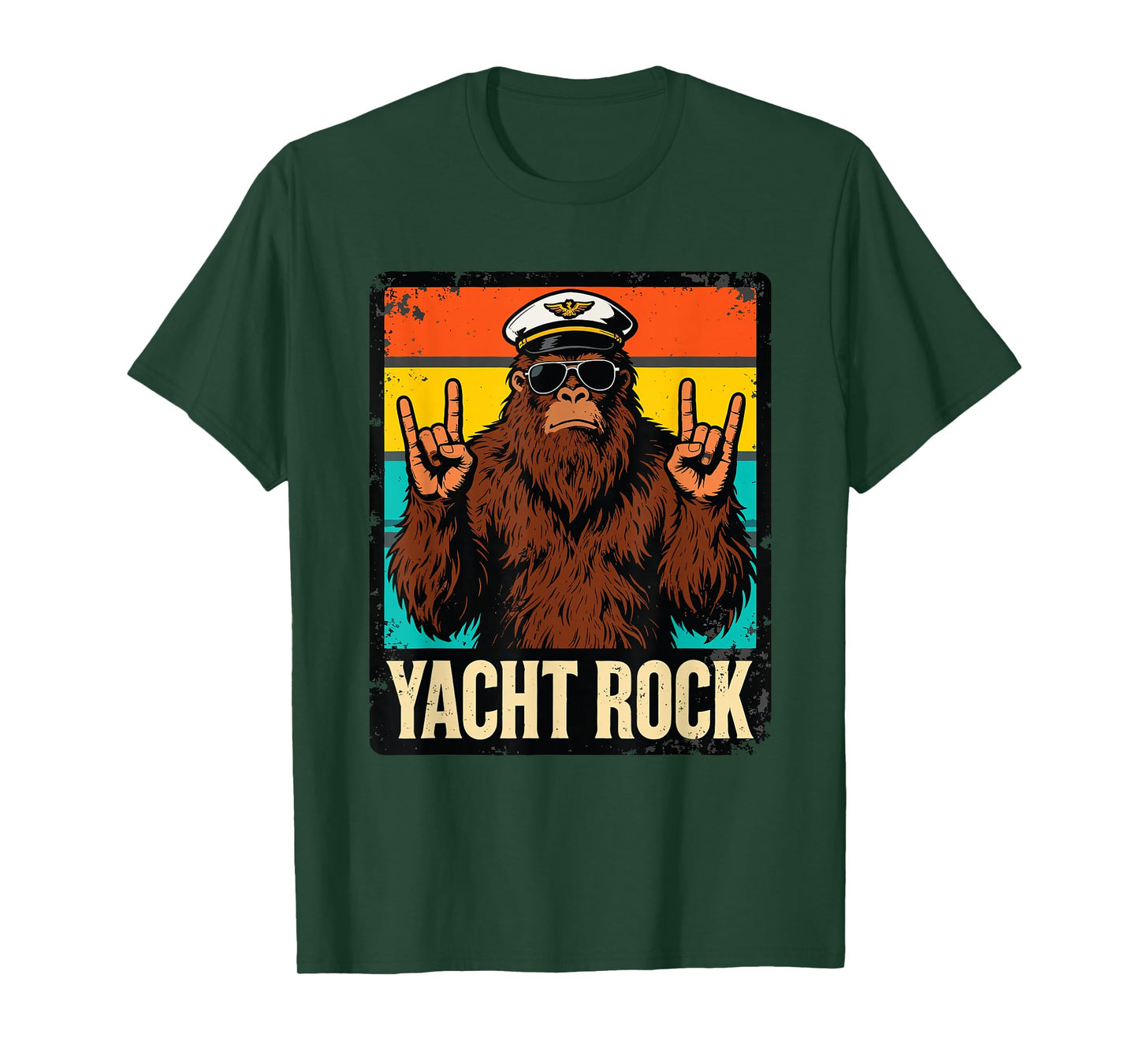 Funny Bigfoot Yacht Rock Boat Captain T-Shirt