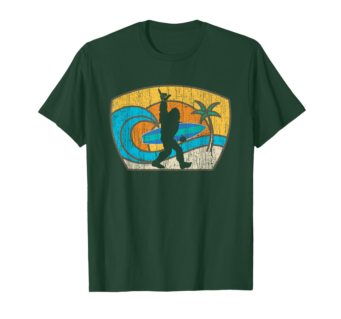 Bigfoot Retro Surfing Gift for Shaka Aloha Surfer Dude Men Women Girls Kids T-Shirt