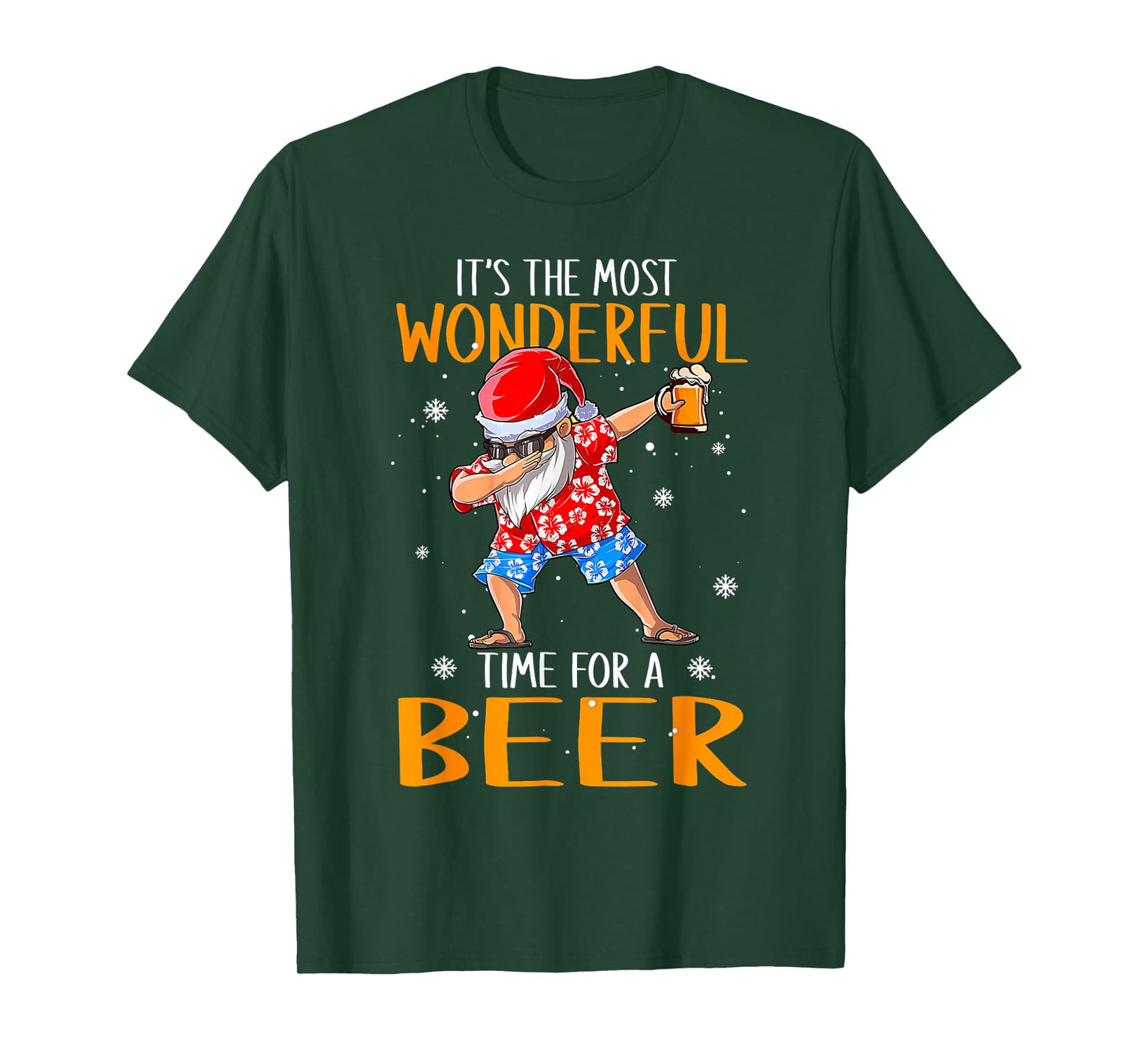 Funny Christmas in July Santa Hawaiian Wonderful Beer Lover T-Shirt