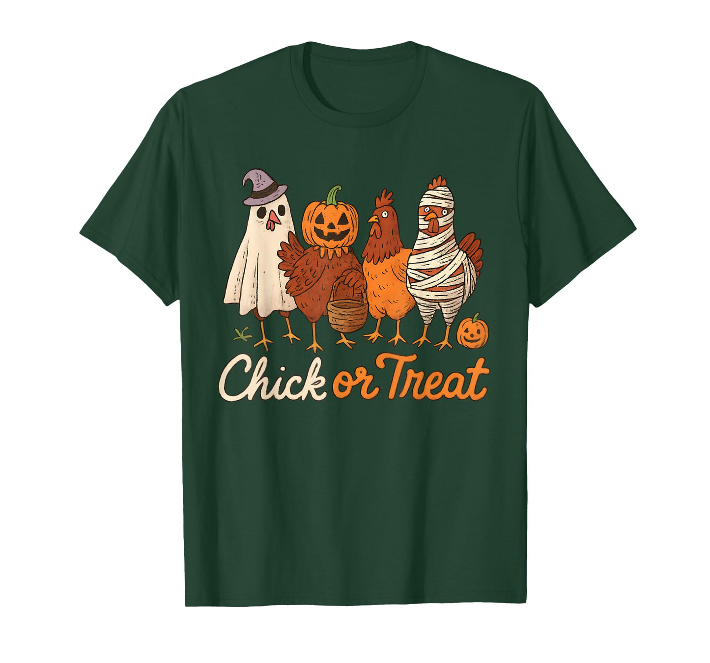 Chick Or Treat Halloween Witch Spooky Chicken T-Shirt