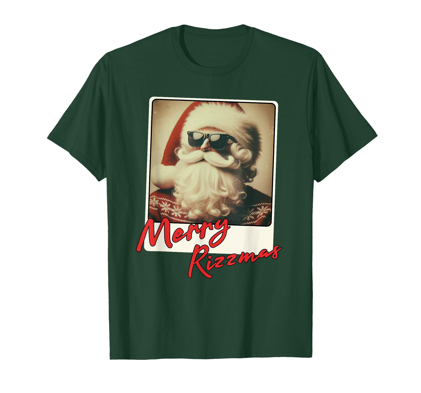 Merry Rizzmas Teens Kids Boys Vintage Christmas Santa Claus T-Shirt