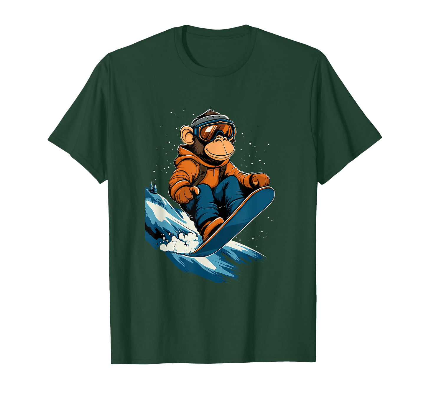 Snowboarding Animals- Monkey on a Snowboard Snowboarding T-Shirt