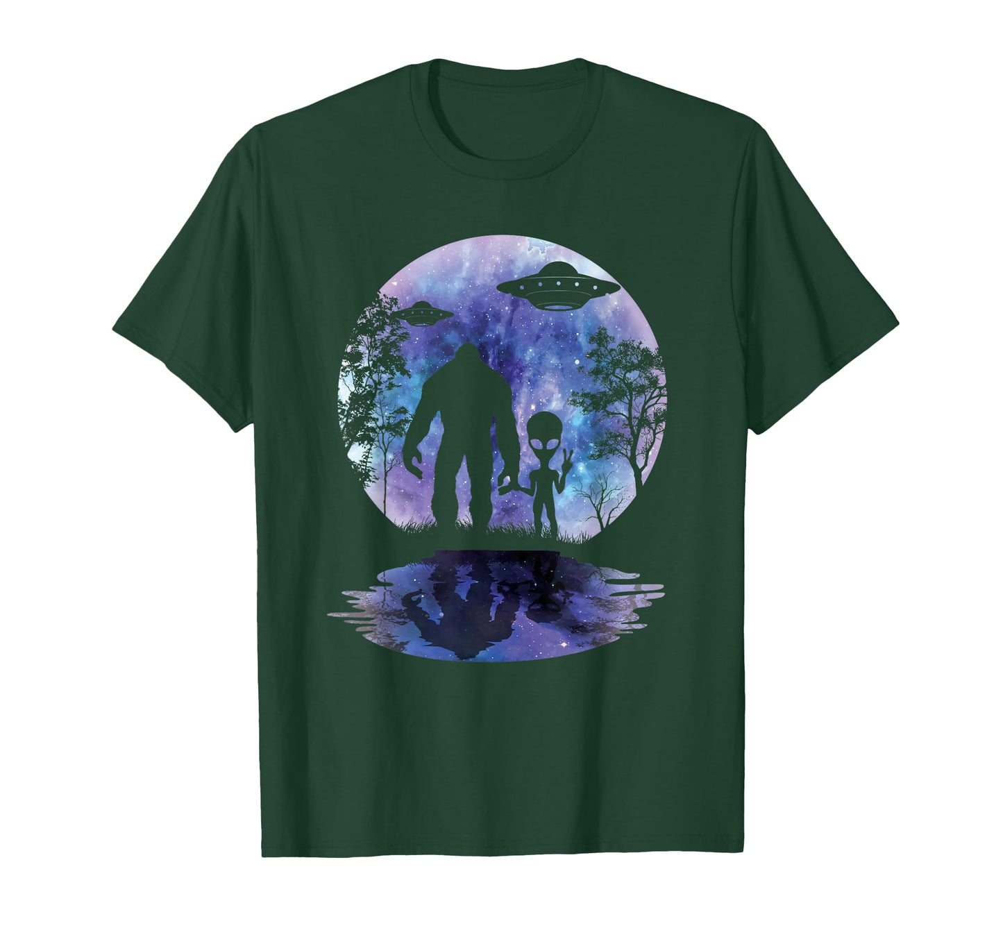 Alien Bigfoot Moon Sasquatch UFO Extraterrestrial Men women T-Shirt