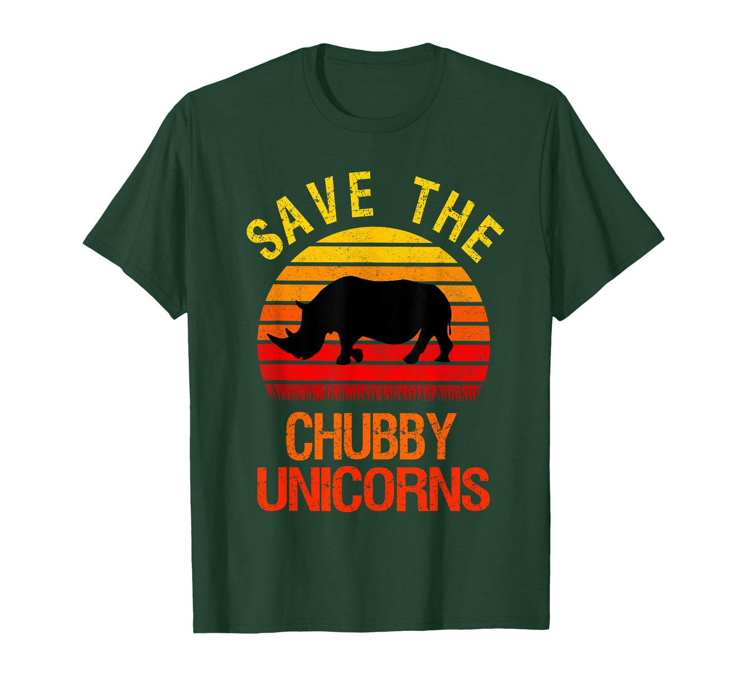 Save The Chubby Unicorns Retro Style Rhino T-Shirt