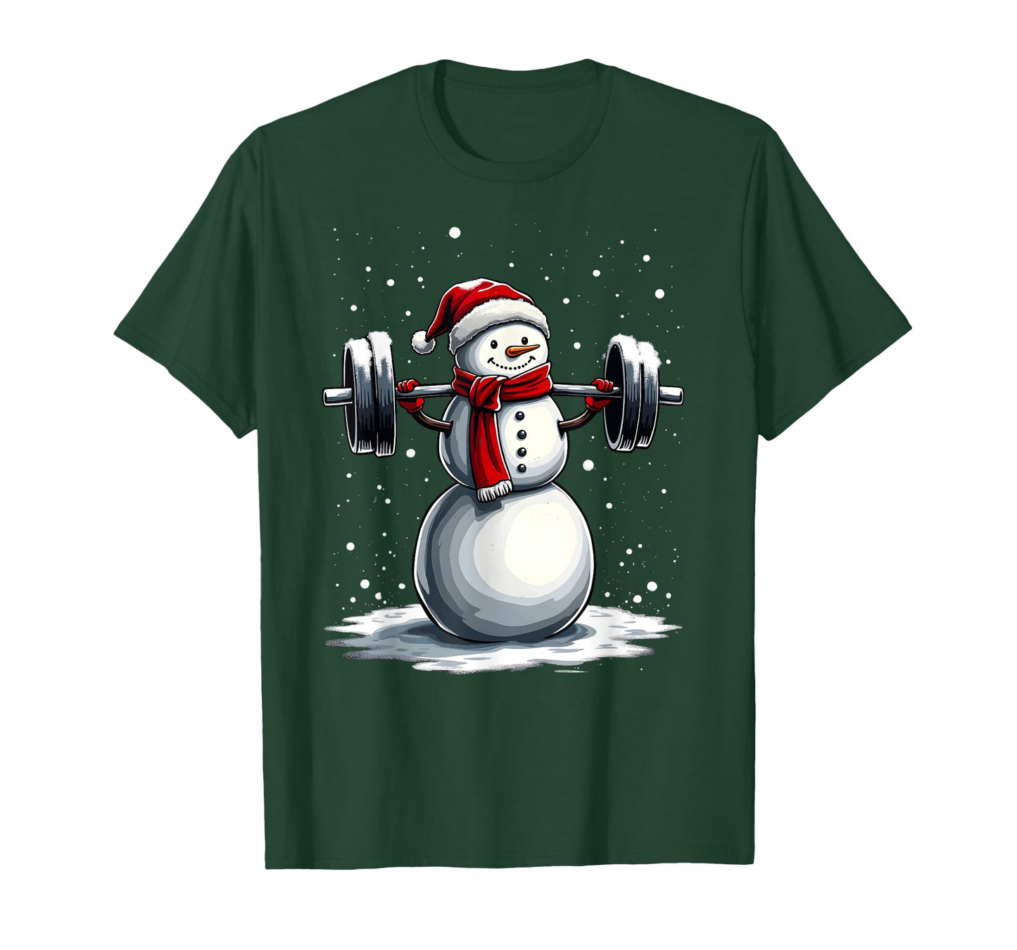 Christmas Snowman Deadlift Xmas Weightlift Gym Men Women T-Shirt