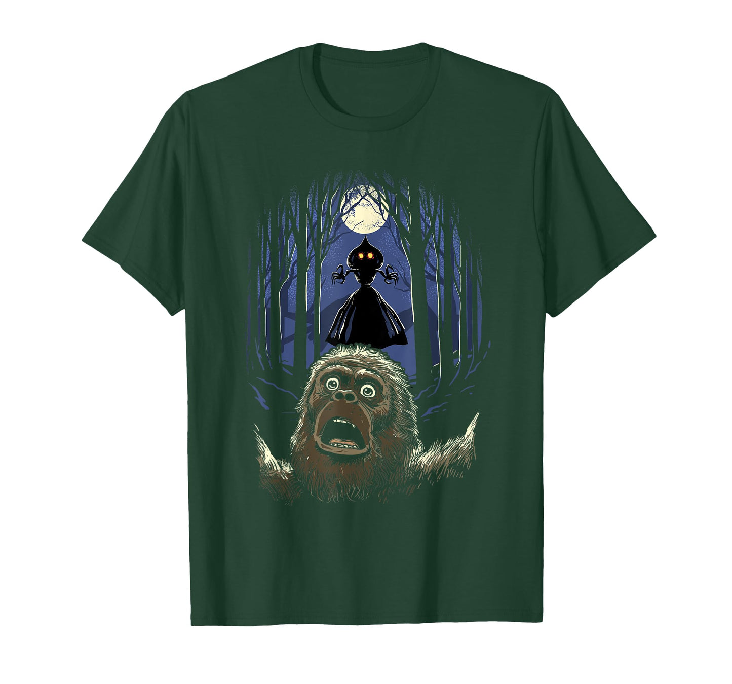 Scared Bigfoot Selfie Bigfoot Flatwoods Monster Cryptid T-Shirt