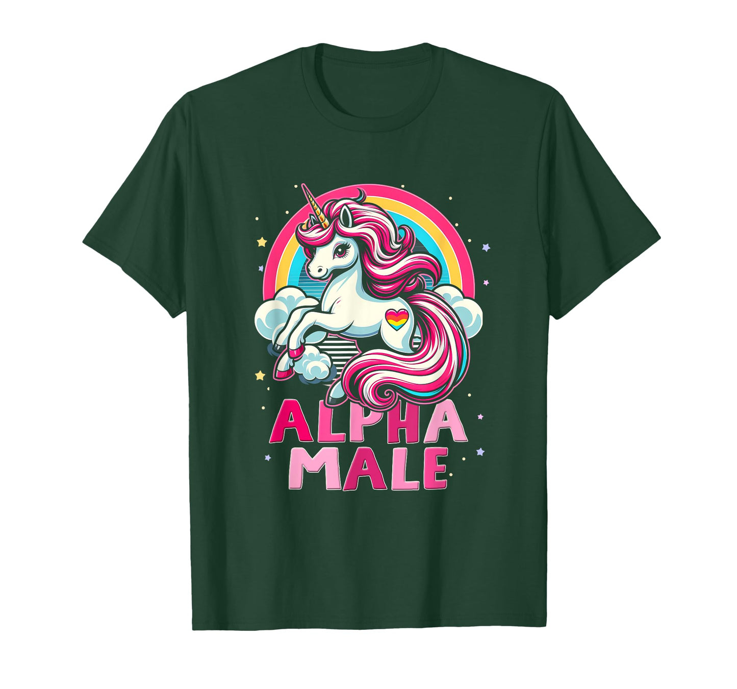 Ironic Cute Alpha Male Unicorn Rainbow Funny Sarcastic Humor T-Shirt