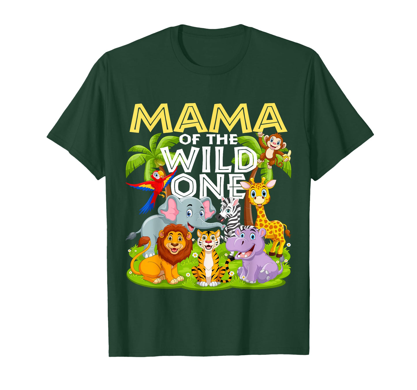 Mama Of The Wild One 1st Birthday Zoo Animal Safari Jungle T-Shirt