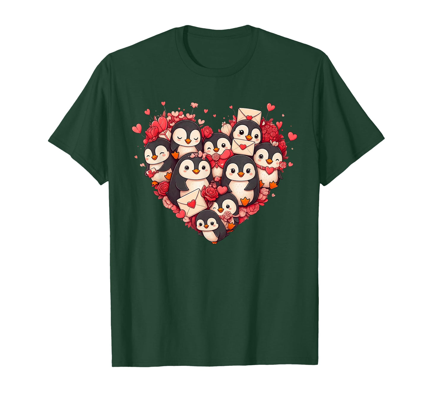 Funny Penguin Heart Valentine Penguin Womens Mens Kids T-Shirt
