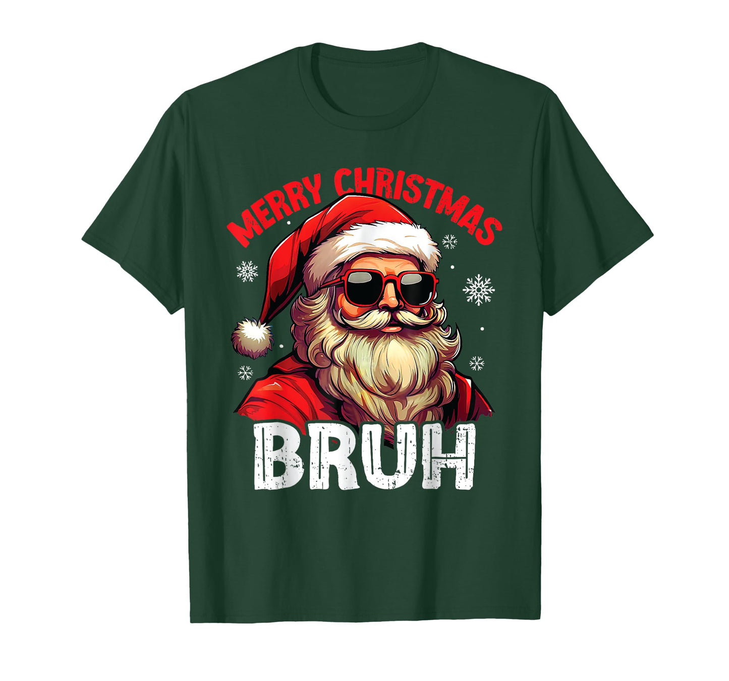 Merry Christmas Bruh Funny Santa Claus Retro Men Women Kids T-Shirt