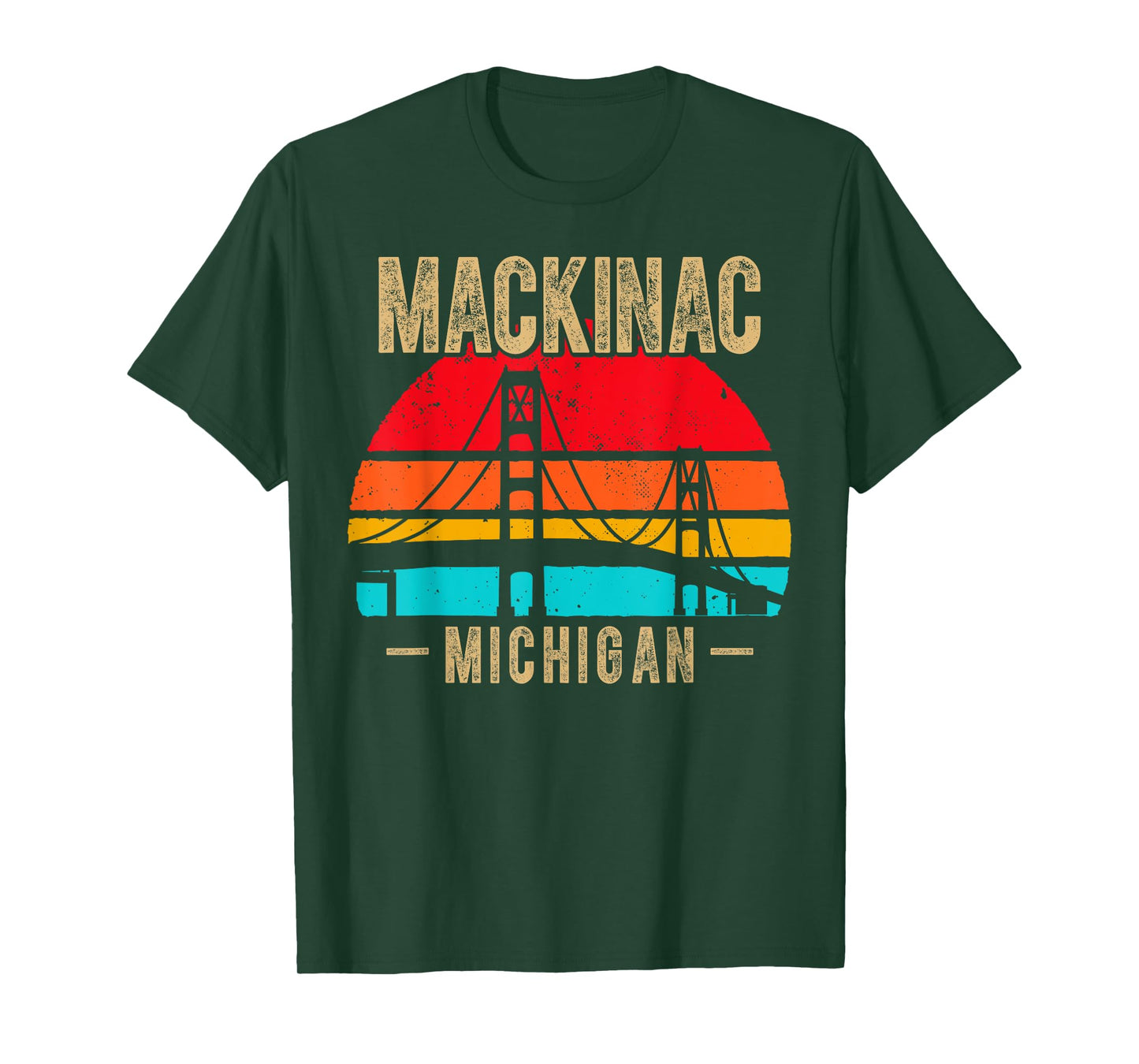 Mackinac Bridge Mackinaw Retro Vintage Michigan Souvenir T-Shirt