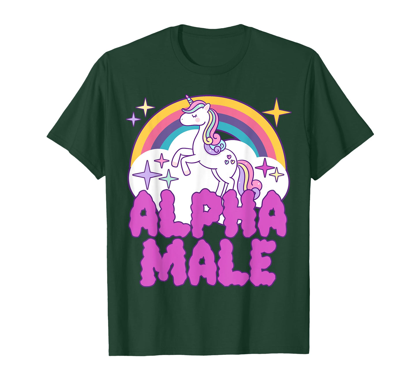 Ironic Alpha Male Unicorn Rainbow Funny Meme T-Shirt