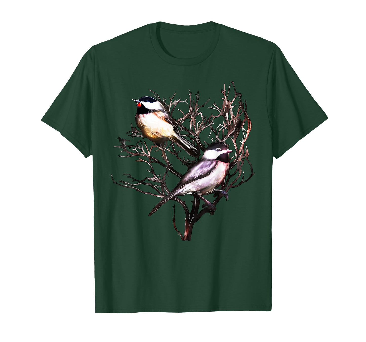 Cute Black Capped Chickadees in Branches T-Shirt