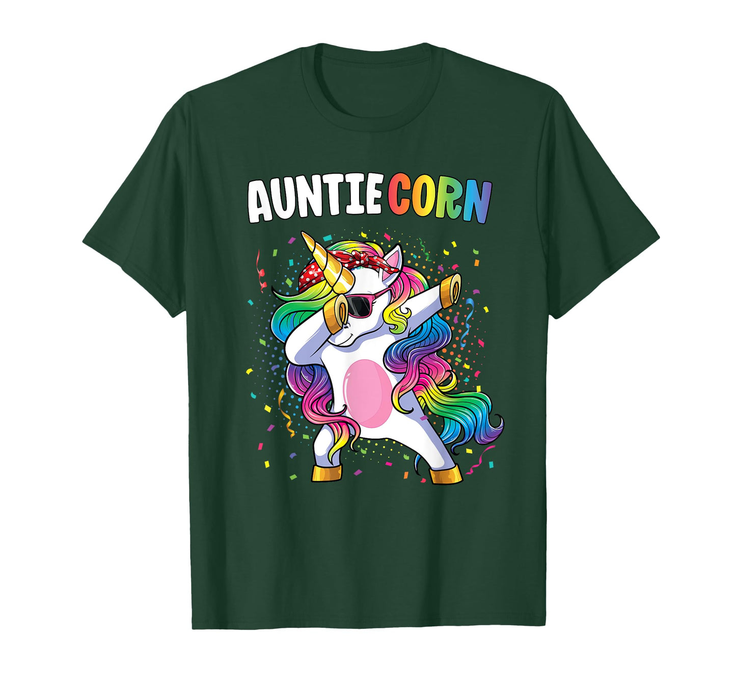 Auntiecorn Women Shirt Unicorn Birthday Dabbing Unicorn Aunt T-Shirt