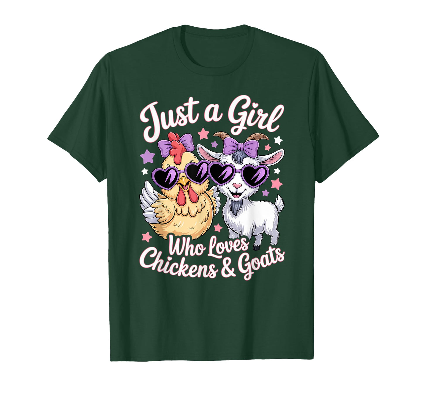 Cute Just A Girl Who Loves Chickens and Goats Poultry Farmer T-Shirt