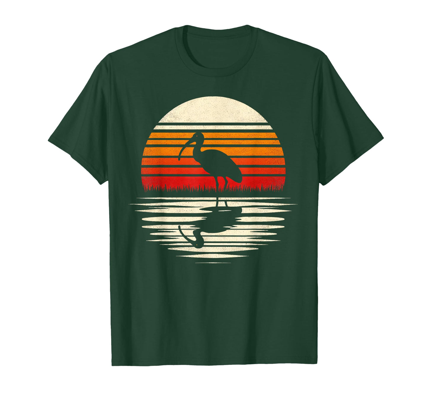 Ibis Bird Sunset Retro Style Safari Vintage 70s T-Shirt