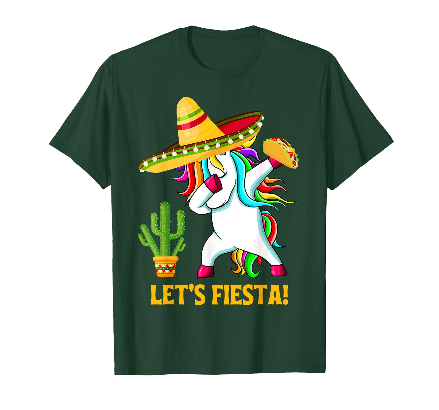 Dabbing Unicorn Funny Cinco de Mayo Kids Girls Let's Fiesta T-Shirt