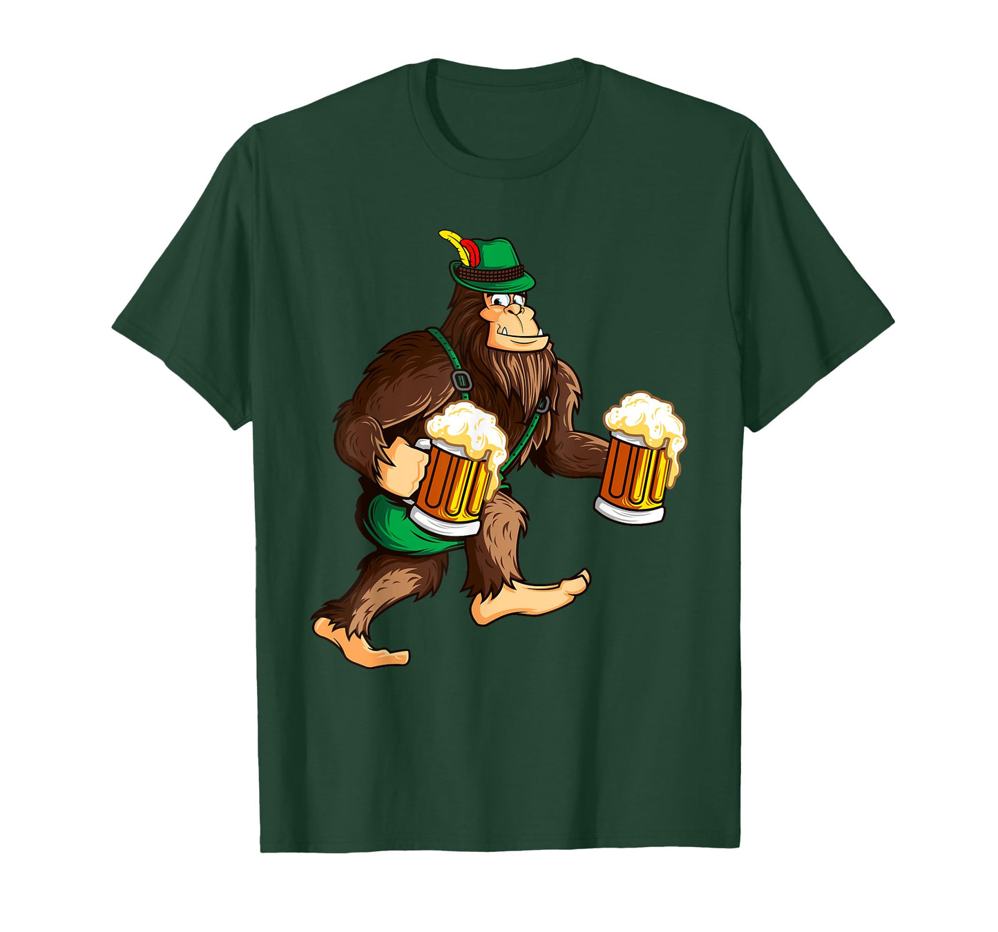 Funny Bigfoot Lederhosen Prost Beer Mug Beerfest Oktoberfest T-Shirt