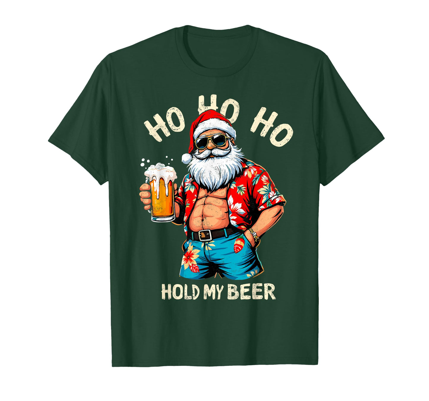 HO HO HO Hold My Beer Lover Drinker Santa Christmas Party T-Shirt