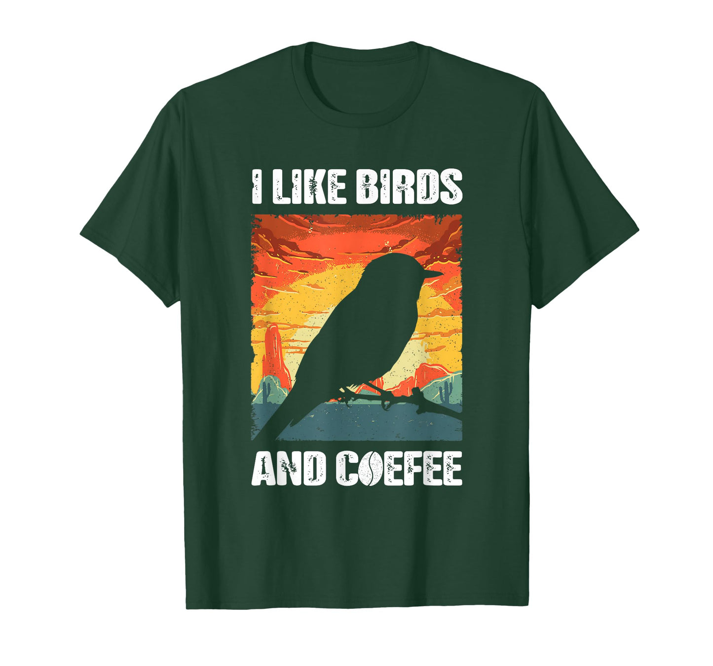 I Like Birds And Coffee, Funny Vintage I Heart Birds Lover T-Shirt